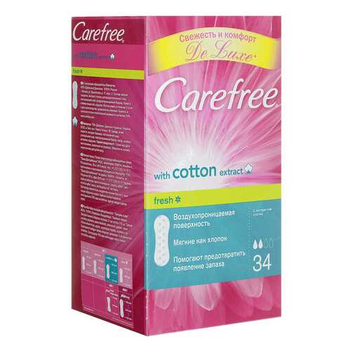 Прокладки CAREFREE Cotton Fresh С экстрактом хлопка 34 шт в Фаберлик