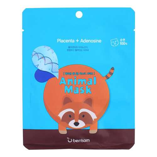 Маска для лица berrisom Animal Mask Placenta+Adenosine - Racoon 25 мл в Фаберлик